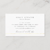 エレガントプロフェッショナルストライプ金ゴールド&ティール（緑がかった色）グリーン 名刺 (裏面)