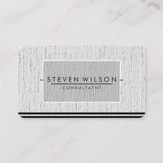 エレガントプロフェッショナルスモダンパルなプレーンリネン 名刺 (正面)