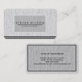 エレガントプロフェッショナルスモダンパルなプレーンリネン 名刺 (正面/裏面)