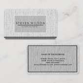 エレガントプロフェッショナルスモダンパルなプレーンリネン 名刺 (正面/裏面)