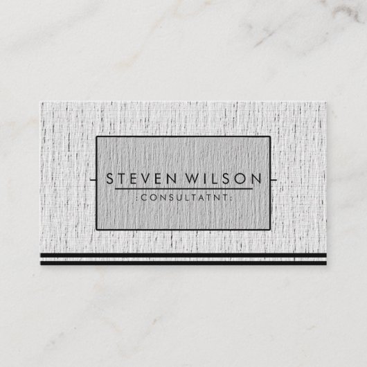 エレガントプロフェッショナルスモダンパルなプレーンリネン 名刺 (正面)