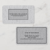 エレガントプロフェッショナルスモダンパルなプレーンリネン 名刺 (正面/裏面)