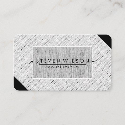 エレガントプロフェッショナルスモダンパルなプレーンリネン 名刺 (正面)