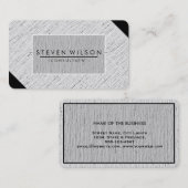 エレガントプロフェッショナルスモダンパルなプレーンリネン 名刺 (正面/裏面)