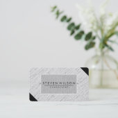 エレガントプロフェッショナルスモダンパルなプレーンリネン 名刺 (スタンド正面)