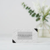 エレガントプロフェッショナルスモダンパルなプレーンリネン 名刺 (スタンド正面)