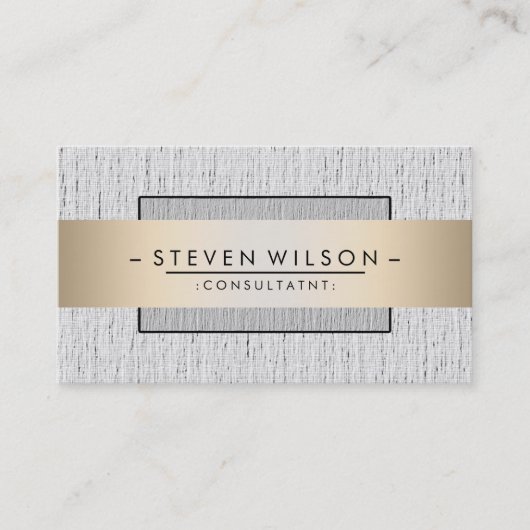 エレガントプロフェッショナルスモダンパルなプレーンリネン 名刺 (正面)