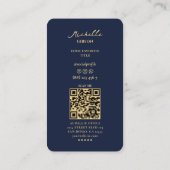 エレガントプロフェッショナルダークネイビーモノグラモダンム 名刺 (裏面)