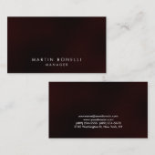 エレガントプロフェッショナルダークレッド平原名刺 名刺 (正面/裏面)