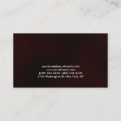 エレガントプロフェッショナルダークレッド平原名刺 名刺 (裏面)