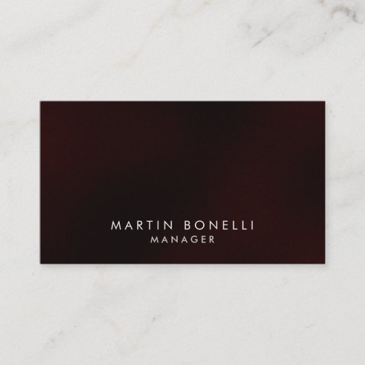 エレガントプロフェッショナルダークレッド平原名刺 名刺 (正面)