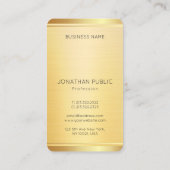 エレガントプロフェッショナルテンプレートフェイク金ゴールド垂直 名刺 (裏面)