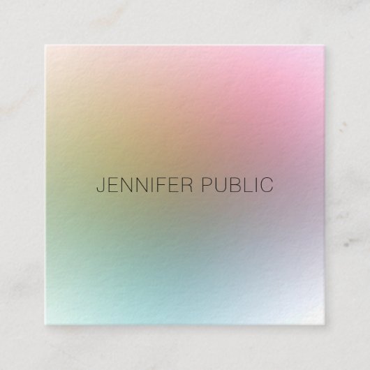 エレガントプロフェッショナルデザインモダンカラフル スクエア名刺 (正面)