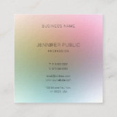 エレガントプロフェッショナルデザインモダンカラフル スクエア名刺 (裏面)