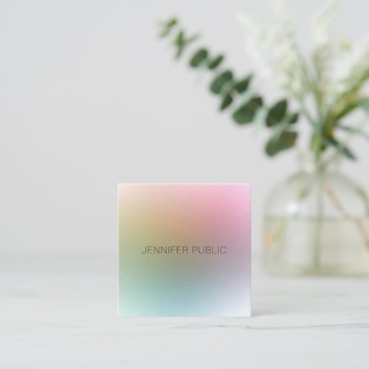エレガントプロフェッショナルデザインモダンカラフル スクエア名刺 (スタンド正面)