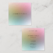 エレガントプロフェッショナルデザインモダンカラフル スクエア名刺 (正面/裏面)