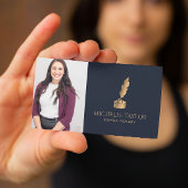 エレガントプロフェッショナルネイビーモバイル公証人QRコード 名刺