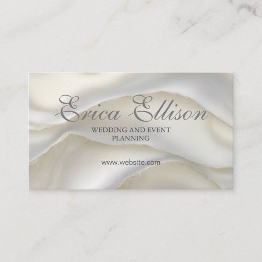 エレガントプロフェッショナルビジネスQRコードパール 名刺 (正面)