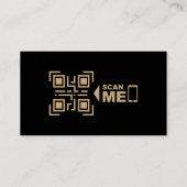 エレガントプロフェッショナルフォトブラック金ゴールドQRコード 名刺 (裏面)