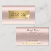 エレガントプロフェッショナルフレーム、金ゴールドハートバラ金ゴールド ロイヤリティカード (正面/裏面)