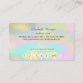 エレガントプロフェッショナルフレーム、金ゴールドハートホログラフィック ロイヤリティカード (裏面)