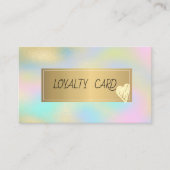 エレガントプロフェッショナルフレーム、金ゴールドハートホログラフィック ロイヤリティカード (正面)