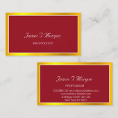 エレガントプロフェッショナルフレームVIPレッドホワイトゴールデン 名刺 (正面/裏面)