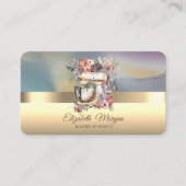 エレガントプロフェッショナルフローラミキサベーカリー金ゴールド 名刺 (正面)