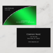 エレガントプロフェッショナルブモダンラックスブライトグリーン 名刺 (正面/裏面)