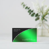 エレガントプロフェッショナルブモダンラックスブライトグリーン 名刺 (スタンド正面)
