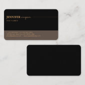 エレガントプロフェッショナルブラックと金ゴールド 名刺 (正面/裏面)