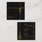 エレガントプロフェッショナルブラックパターン スクエア名刺 (正面/裏面)