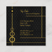 エレガントプロフェッショナルブラックパターン スクエア名刺 (裏面)