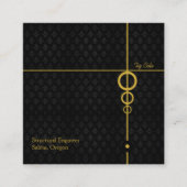 エレガントプロフェッショナルブラックパターン スクエア名刺 (正面)