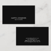 エレガントプロフェッショナルブラックプレーン名刺 名刺 (正面/裏面)