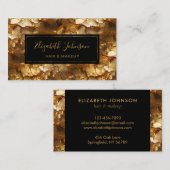 エレガントプロフェッショナルブラック金ゴールドグリッターフォイルグラム 名刺 (正面/裏面)