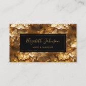 エレガントプロフェッショナルブラック金ゴールドグリッターフォイルグラム 名刺 (正面)