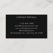 エレガントプロフェッショナルブラック、カスタムQrコードロゴ 名刺 (裏面)