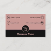 エレガントプロフェッショナルブラック&ピンクの名刺 ロイヤリティカード (裏面)