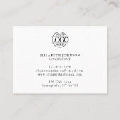 エレガントプロフェッショナルブラック&ホワイトのリマシンプルインダー 予約カード (裏面)