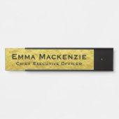 エレガントプロフェッショナルブラック&金ゴールドオフィスドアサイン サインプレート (正面)