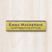 エレガントプロフェッショナルブラック&金ゴールドオフィスドアサイン サインプレート (正面)