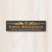 エレガントプロフェッショナルブラック&金ゴールドオフィスドアサイン サインプレート (正面)