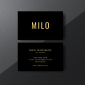 エレガントプロフェッショナルブラック&金ゴールドタイポグラフィ 名刺