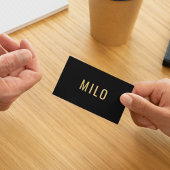 エレガントプロフェッショナルブラック&金ゴールドタイポグラフィ 名刺