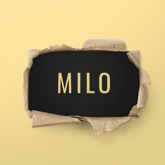 エレガントプロフェッショナルブラック&金ゴールドタイポグラフィ 名刺