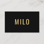 エレガントプロフェッショナルブラック&金ゴールドタイポグラフィ 名刺 (正面)