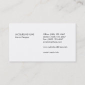 エレガントプロフェッショナルブラック&金ゴールドモノグラム 名刺 (裏面)