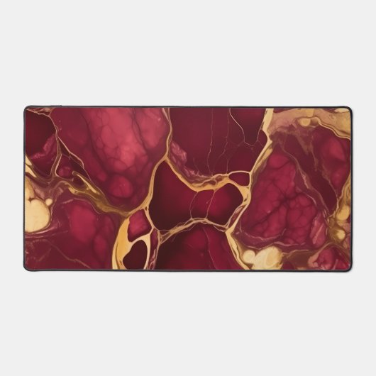 エレガントプロフェッショナルブルゴーニュ金ゴールド大理石 デスクマット (正面)