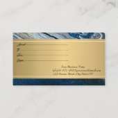 エレガントプロフェッショナルブルーマーブル金ゴールド紙吹雪 割引カード (裏面)